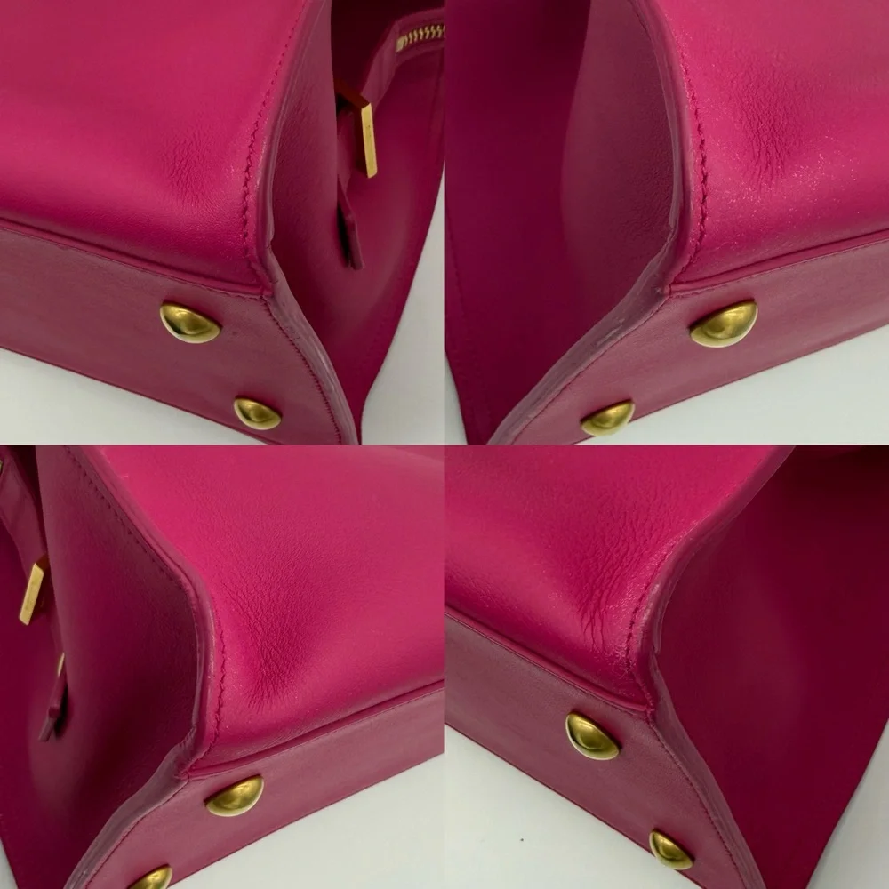 Authentic Yves Saint Laurent pink small cabad tote in smoot calfskin leather - Picture 8 of 15